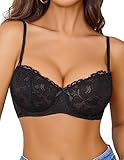 Avidlove Damen Dirndl BH Sexy Spitze Transparent Bügel Bra Komfort...