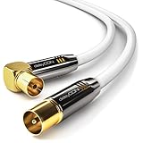 deleyCON 10m 4K TV Antennenkabel - 4K Ultra-HD Full HD HDTV - 1x Gewinkelt...