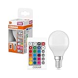 Osram STAR+ RGBW LED Lampe mit E14 Sockel, RGB-Farben per Fernbedienung...