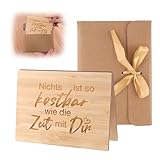 WINKIO Holzgrusskarte mit Pergamentpapier Umschlag mit Schleife, Geeignet...