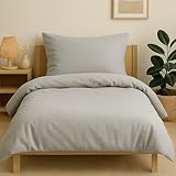 jilda-tex Biber Bettwäsche Winter 135x200 cm + 80x80 cm 100% Baumwolle Uni...