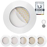 Scandinavian home 6er Set LED Einbaustrahler 230V 4,5W Warmweiß 60mm -...
