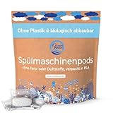 OceanWash Spülmaschinentabs ohne Plastik, Farb- und Duftstoffe, biologisch...