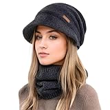 Mütze Damen, Mütze Damen Winter Mit Schal Mit Schal Herbst EIN...