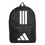 adidas Unisex Classic Three Stripes Backpack Back to School, Black/White,...