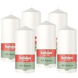 Bolsius – Essentials – glatte Stumpenkerze – weiß – 13 cm – Ohne...