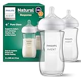 Philips Avent Babyflaschen Natural Response aus Glas – 2x Babyflasche,...