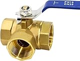 RCYF Messing-Dreiwege-Kugelhahn, 1/4'' 3/8'' 1/2'' 3/4'' 1'' Hahn T-Typ...