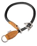 Rudelkönig Hundehalsband Emma - Elegantes Zugstopp Halsband aus Leder und...