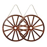 Garneck 2 Stück Holz Wagenrad 50cm – Vintage Deko Für Garten - Hausbar...
