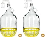 lilawelt24 2 x Set 5L Flasche +Gummistopfen + Gärröhrchen Gärballon...