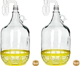 lilawelt24 2 x Set 5L Flasche +Gummistopfen + Gärröhrchen Gärballon...