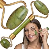 Retoo Jade Roller Massage, Natürliche Anti-Aging-Gesichtsrolle für Eye...