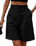 Zeagoo Damen Shorts Elegant Knielang Kurzhose Breites Bein Sommershort Hohe...