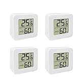 4er Set Digital Thermometer für Innenräume, LCD Hygrometer & Thermometer,...