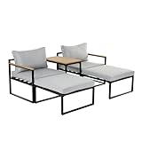 Greemotion Lounge-Set Retiro, Gartenlounge, anthrazit, grau, 5tlg.