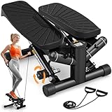 Mini Stepper für Zuhause mit Power Ropes, Einstellbarer Widerstand Swing...