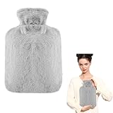 1L Wärmflasche mit Weichem Bezug,Premium Wärmflasche mit...