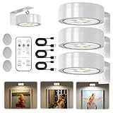 Bildbeleuchtung Kabellos mit Fernbedienung, 3 Stück Magnetisches LED...