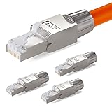 HB-DIGITAL 4x CAT 7 RJ45 Stecker Netzwerkstecker für starre LAN Kabel...