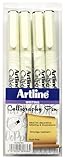 Artline Kalligrafie Set - 4 schwarze Kalligrafie-Stifte mit verschiedenen...