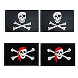 AYNKH 4 Stück Totenkopf-Flagge Piratenflagge für Piratenpartys,...