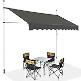 COSTWAY Klemmmarkise 300 cm breit, Balkonmarkise ohne Bohren,...