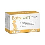 BabyFORTE Folsäure + Omega-3 | Algenöl | Alle Trimester | 18...