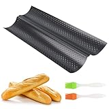 MXTIMWAN Baguette Backform, Baguette-Backblech für 2 Baguettes mit 2...