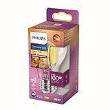 Philips LED Classic E27 Filament Lampe Warm Glow (100 W), dimmbare LED...