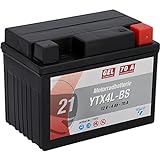 CARTEC Motorradbatterie YTX4L-BS, 4Ah, 70A, Gel Technologie...