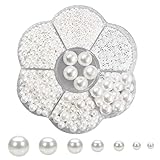 Weiße Kunstperlen - 1150 Stück Runde Perlen, 3/4/5/6/8/10/12mm, DIY Craft...