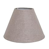 Lampenschirm RÜGEN hellbraun beige ecru rustikaler Stoff D23cm Strandhaus...