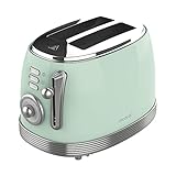 Cecotec Toaster Toast&Taste 800 Vintage Light Green, 850 W, Doppelte Extra...