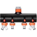 4-Wege-Verteiler Wasser, 3/4 Zoll und 1/2 Zoll Gewinde Wasserhahn...