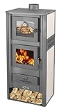 Kaminofen mit Backfach Weiß Holzofen 12,1 kW Kamin Ambasador Ofen...