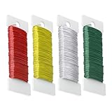 4 Rollen Basteldraht Dünn Set 0,35mm x 200m Draht zum Basteln Schmuckdraht...