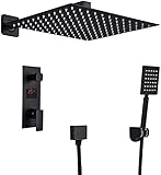LIUWOPA Badezimmer Duscharmaturen Wandmontage Regenduschkopf Dual Mixer...