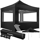tectake® Alu Pavillon 3x3, Faltpavillon klappbar, wasserdicht, Partyzelt...