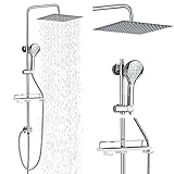 Hevenaov Duschsystem Duschset Regendusche ohne Armatur Edelstahl Quadrat...
