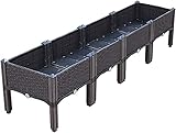 Stilvoller, moderner Rattan-Pflanzenständer und erhöhtes Hochbeet für...