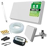 Selfsat H30D1+ Sat Flachantenne Single mit Fensterhalterung + Sat-Finder +...