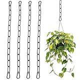 PWGHWG 4 Stück 50 cm Kette Schwarz 4 mm Verlängerungskette für...