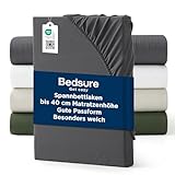 Bedsure Spannbettlaken 140x200cm Extra Tief - Bettlaken bis 40cm...