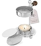 Räucherstövchen mit Sieb - Silber Weihrauchbrenner, Vielseitig & Robust...
