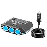 Adapter Zigarettenanzünder 120 W – Kfz-Ladegerät mit 3 Steckdosen und 4...