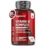 Vitamin B Komplex - 365 Vegane Tabletten mit 8 B Vitamine - B1 B2 B3 B5 B6...