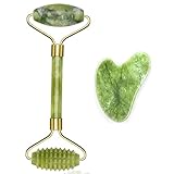 100% Jade Roller Set, Gua Sha MassagegeräT, Natü Rliche Jaderolle,...