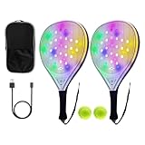 Anfänger-Tennisschläger, 2-Spieler-Paddelschläger-Set, leuchtende...