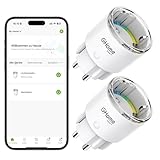 GHome Smart WLAN Steckdose, Kleinste WiFi Steckdose Zubehör Smart Plug App...